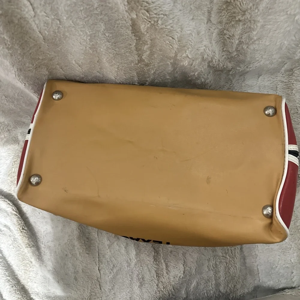 VTG Texas Boy Scouts Red/Tan Full Zip Sport/Bowling Ball Bag w/Carry Handles